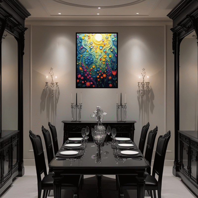 Beneath the Light - Textured Symbolist Canvas Wall Art - Image 7