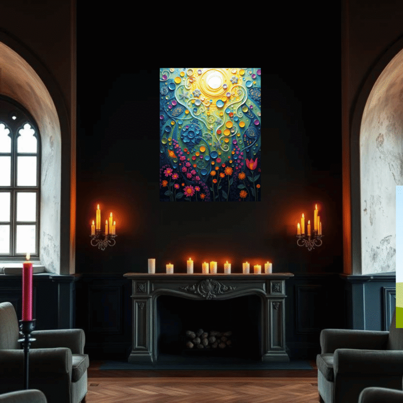 Beneath the Light - Textured Symbolist Canvas Wall Art - Image 5