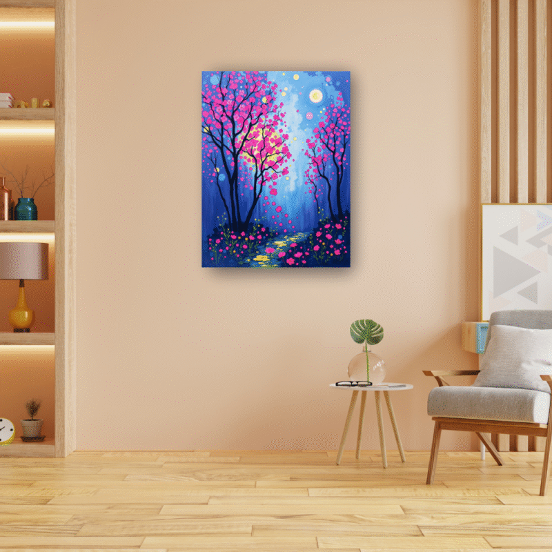 Moonpath Stillness - Whimsical Canvas Wall Art - Image 2