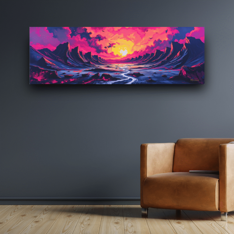 Magenta Rift Sunset - Landscape Canvas - Image 6