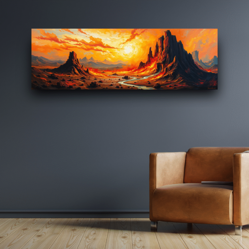 Molten Desert Valley - Landscape Canvas Wall Art - Image 6