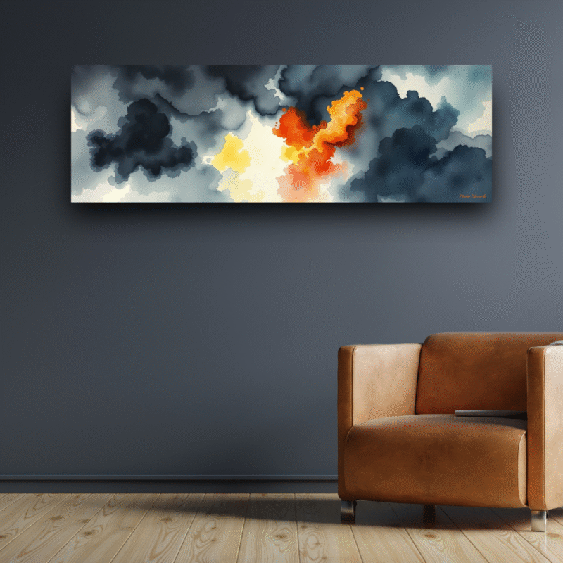 Breaking Through Abstract Storm Canvas Wall Art - Image 6