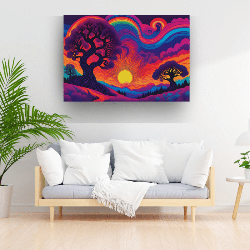 Solar Veins - Surreal Chromatic Nature Canvas Art - Image 4