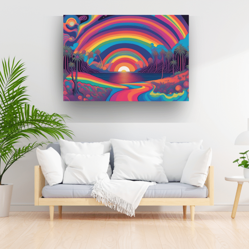 Rainbow Mirage - Psychedelic Canvas Wall Art - Image 5