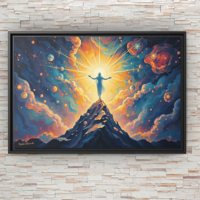 Divine Summit | Spiritual Fantasy Framed Canvas Wall Art - Image 2