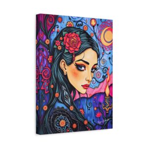 The Watcher’s Flame - Neo Symbolist Canvas Wall Art
