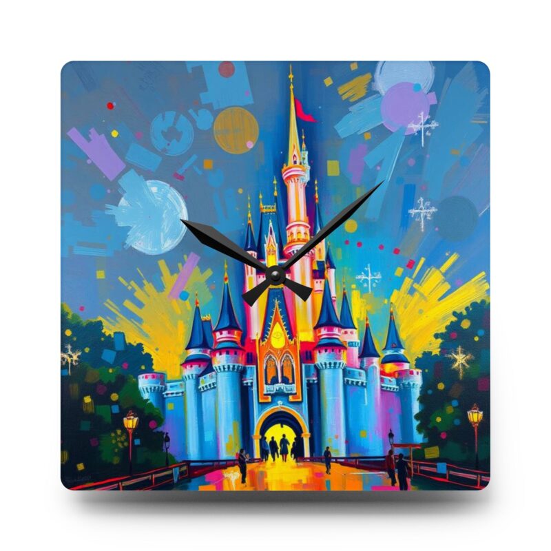 Enchanted Kingdom Pop Art Castle Acrylic Wall Clock - Image 3