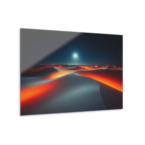 Fire Dune Valley | Glowing Desert Moon Acrylic Wall Art