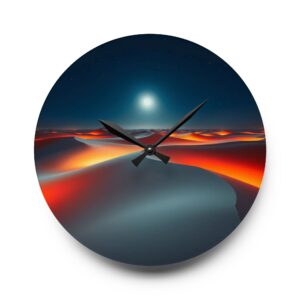 Desert Solace Moonlit Dune Acrylic Wall Clock