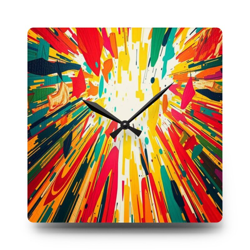 Kinetic Energy Burst Abstract Expressionist Acrylic Wall Clock - Image 9