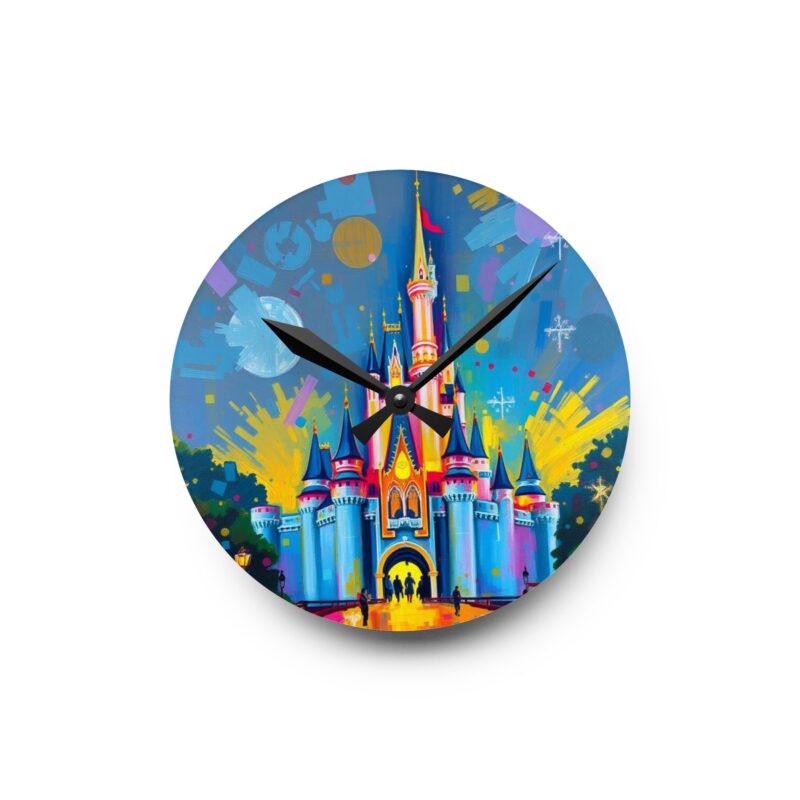 Enchanted Kingdom Pop Art Castle Acrylic Wall Clock - Image 2