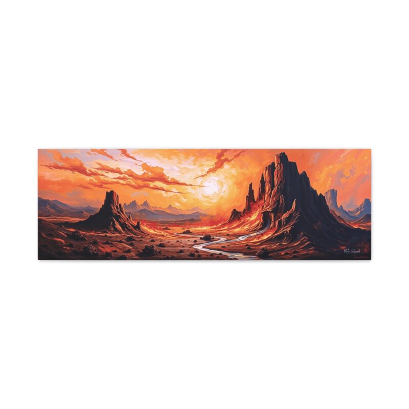 Molten Desert Valley - Landscape Canvas Wall Art - Image 8