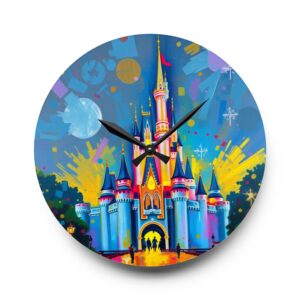 Enchanted Kingdom Pop Art Castle Acrylic Wall Clock