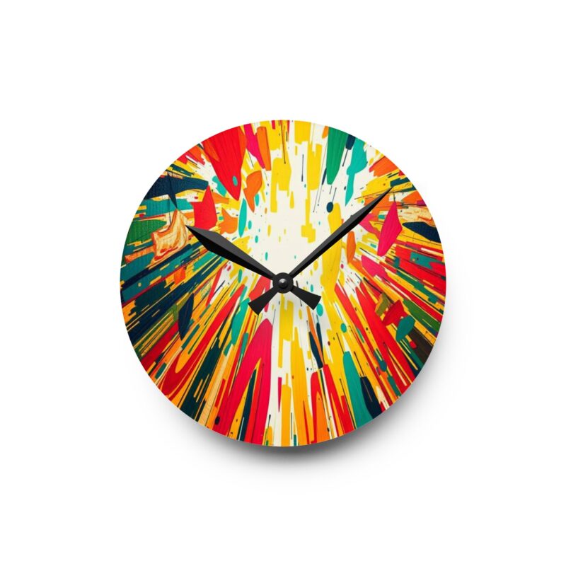 Kinetic Energy Burst Abstract Expressionist Acrylic Wall Clock - Image 5