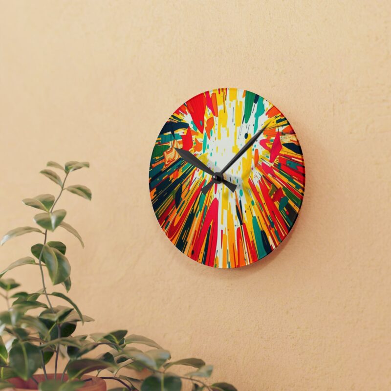 Kinetic Energy Burst Abstract Expressionist Acrylic Wall Clock - Image 7