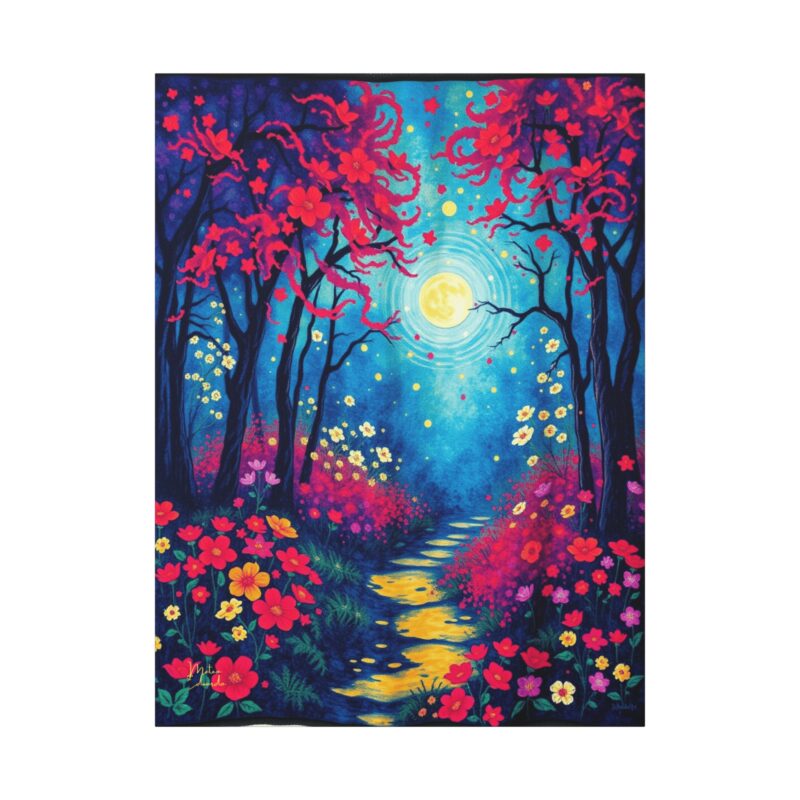 Moonpath Stillness - Fauvist Canvas Wall Art - Image 8