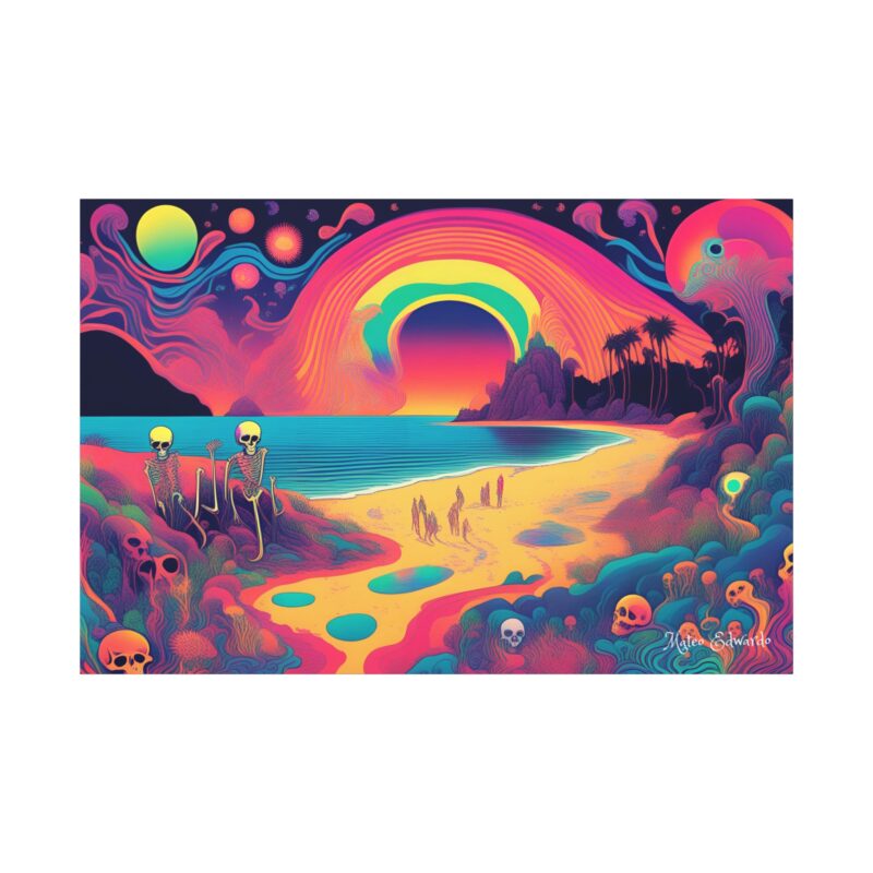 Eternal Shore - Chromatic Surreal Landscape Canvas Art - Image 8