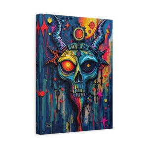 Solar Skull - Psychedelic Expressionist Canvas Wall Art