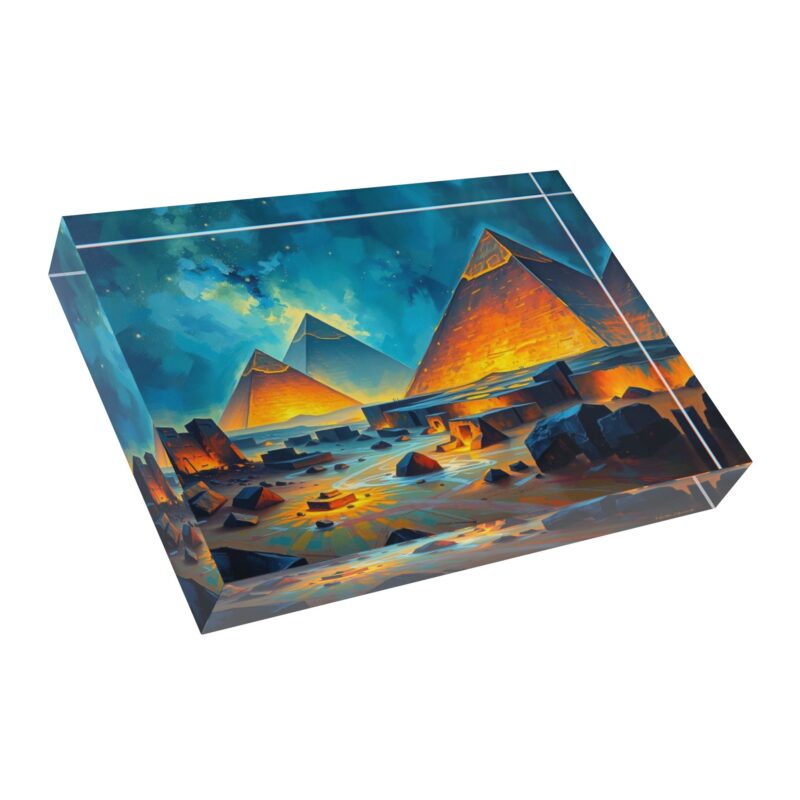 Pyramid Galaxy Storm | Ancient Egypt Acrylic Photo Block - Image 3
