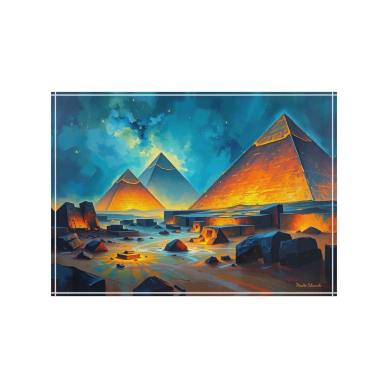 Pyramid Galaxy Storm | Ancient Egypt Acrylic Photo Block - Image 2
