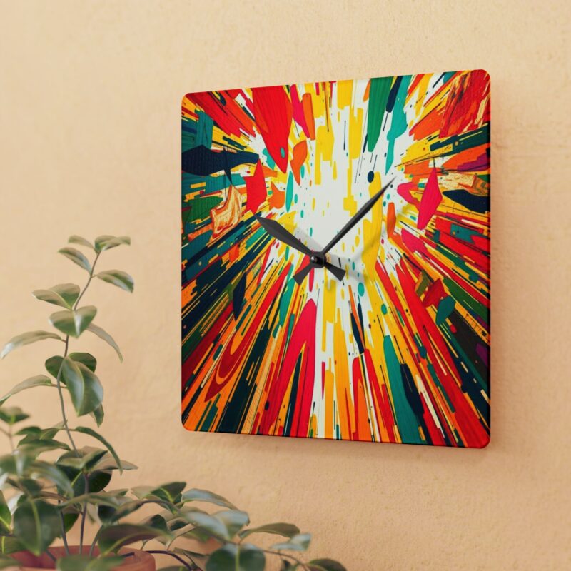 Kinetic Energy Burst Abstract Expressionist Acrylic Wall Clock - Image 11