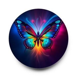 Metamorphosis Neon Butterfly Acrylic Wall Clock