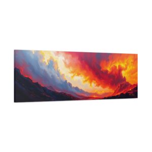 Molten Skies - Abstract Expressionist Mountain Canvas Wall Art