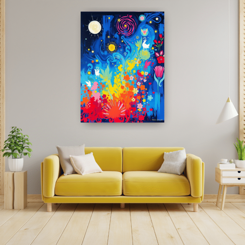 Starlight Garden - Whimsical Canvas Wall Art - Image 5
