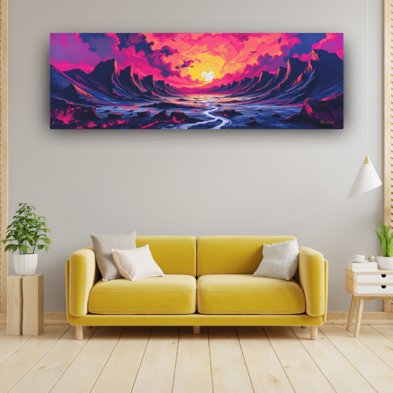Magenta Rift Sunset - Landscape Canvas - Image 7