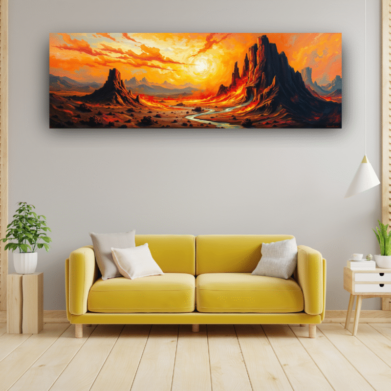 Molten Desert Valley - Landscape Canvas Wall Art - Image 7