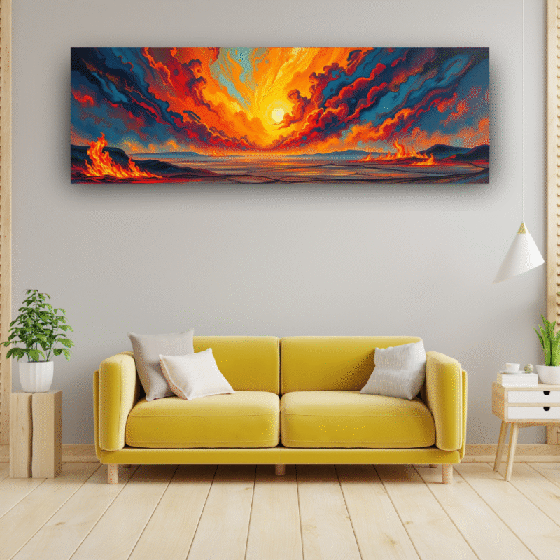 Blazing Horizon - Landscape Canvas Wall Art - Image 7
