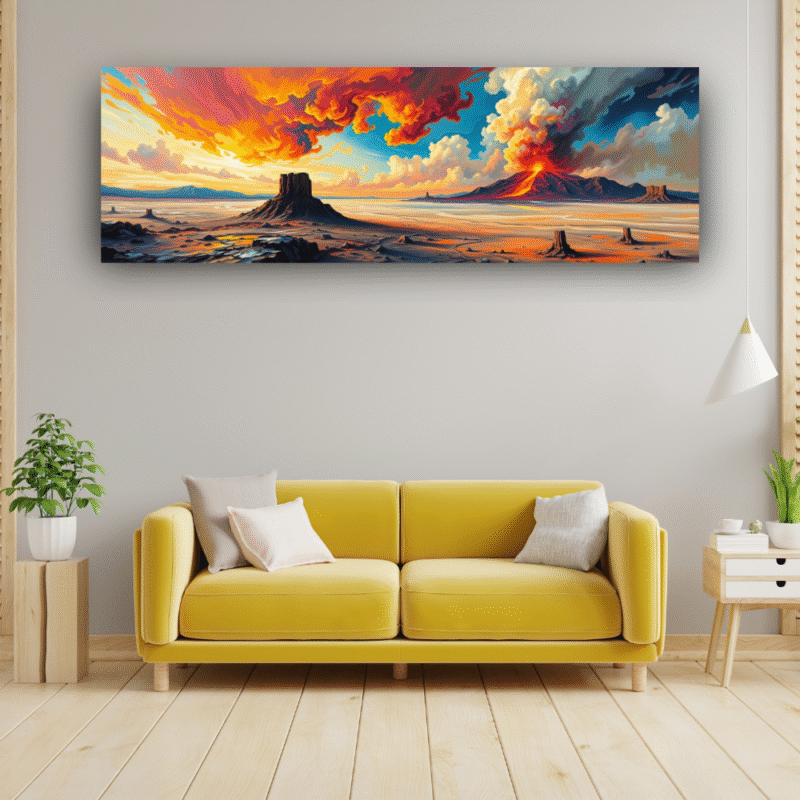Inferno Divide - Cinematic Expressionist Landscape Canvas Art - Image 7