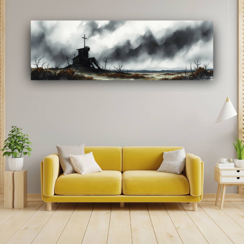 Solitude's Vigil - Gothic Canvas Wall Art - Image 7