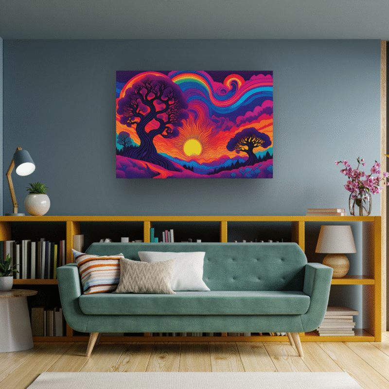 Solar Veins - Surreal Chromatic Nature Canvas Art - Image 3