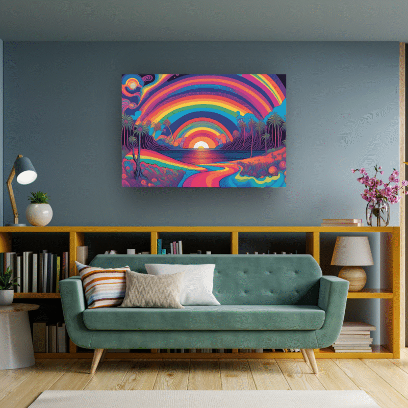 Rainbow Mirage - Psychedelic Canvas Wall Art - Image 4