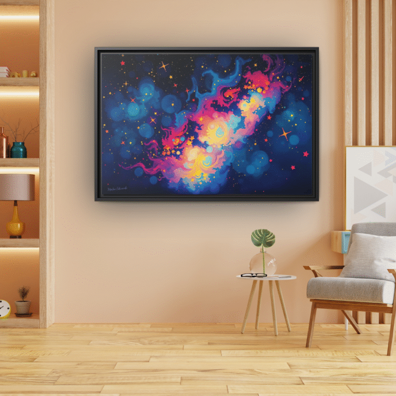 Stellar Nebula | Cosmic Abstract Framed Canvas Wall Art - Image 7