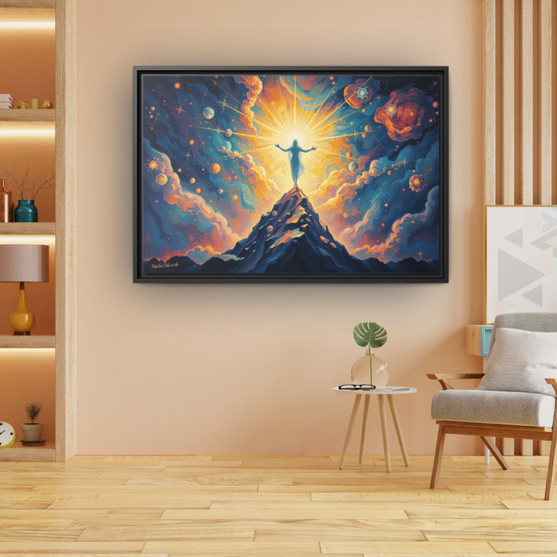 Divine Summit | Spiritual Fantasy Framed Canvas Wall Art - Image 7
