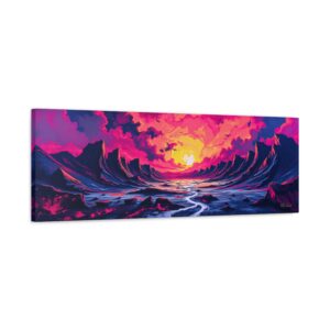 Magenta Rift Sunset - Landscape Canvas