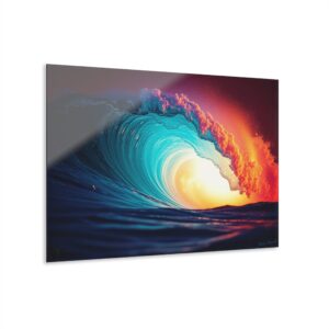 Fire Wave Tunnel | Ocean Surf Acrylic Wall Art
