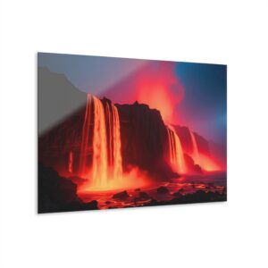 Fire Falls Cascade | Lava Waterfall Acrylic Wall Art