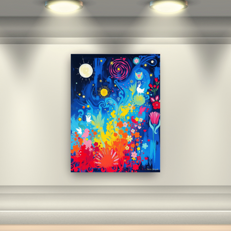 Starlight Garden - Whimsical Canvas Wall Art - Image 6