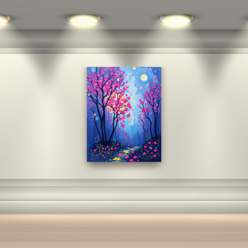 Moonpath Stillness - Whimsical Canvas Wall Art - Image 4