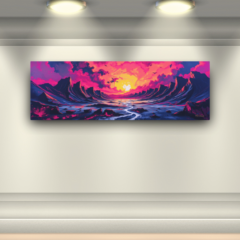 Magenta Rift Sunset - Landscape Canvas - Image 5