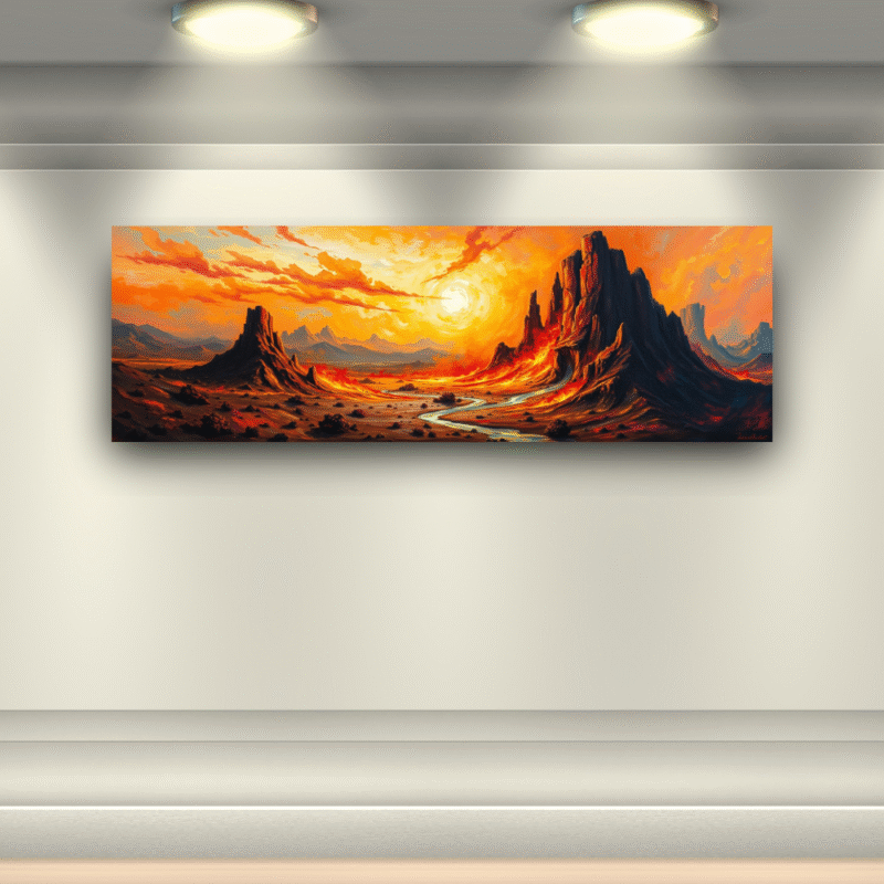 Molten Desert Valley - Landscape Canvas Wall Art - Image 5