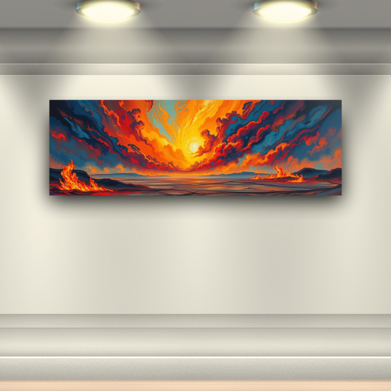 Blazing Horizon - Landscape Canvas Wall Art - Image 5