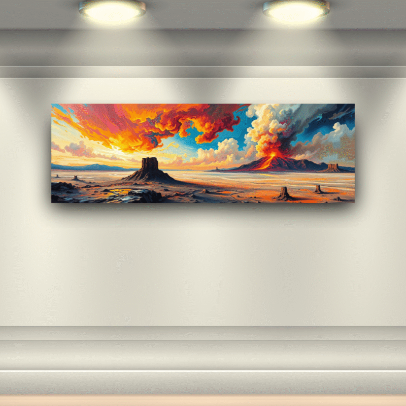 Inferno Divide - Cinematic Expressionist Landscape Canvas Art - Image 5