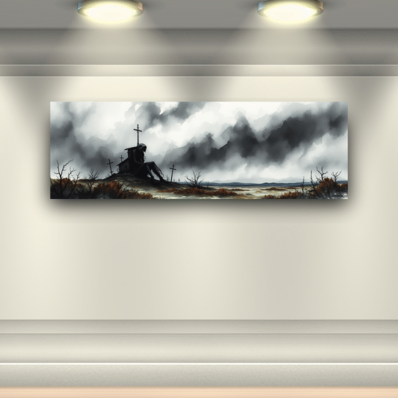 Solitude's Vigil - Gothic Canvas Wall Art - Image 5