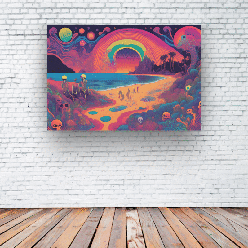 Eternal Shore - Chromatic Surreal Landscape Canvas Art - Image 3