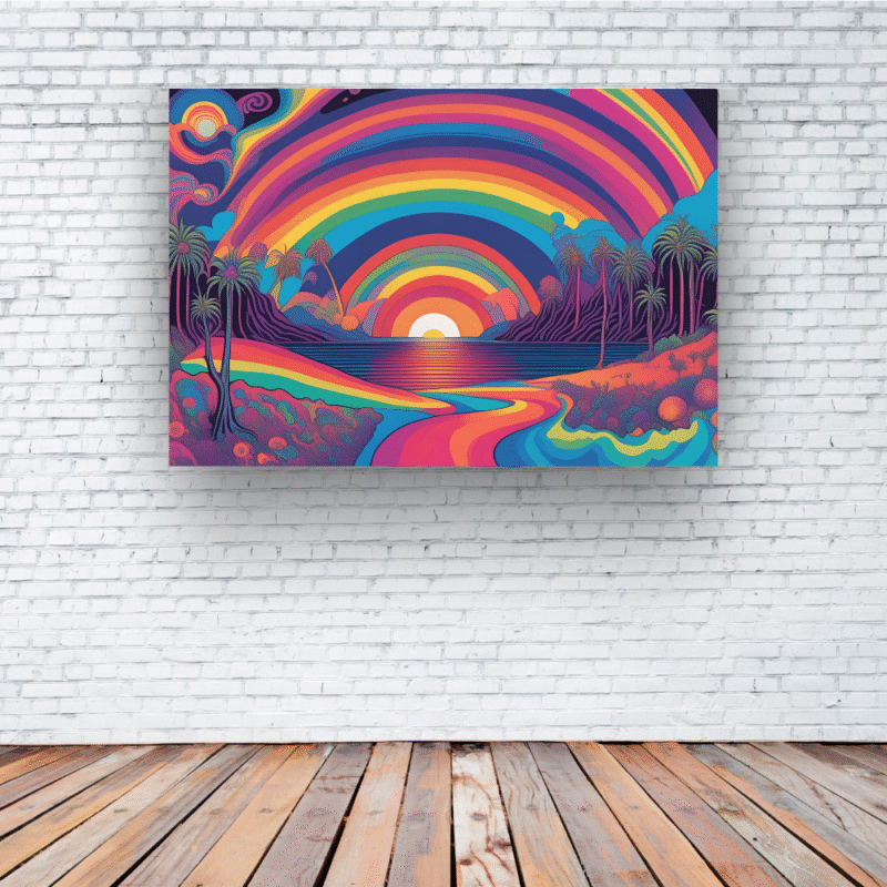Rainbow Mirage - Psychedelic Canvas Wall Art - Image 3