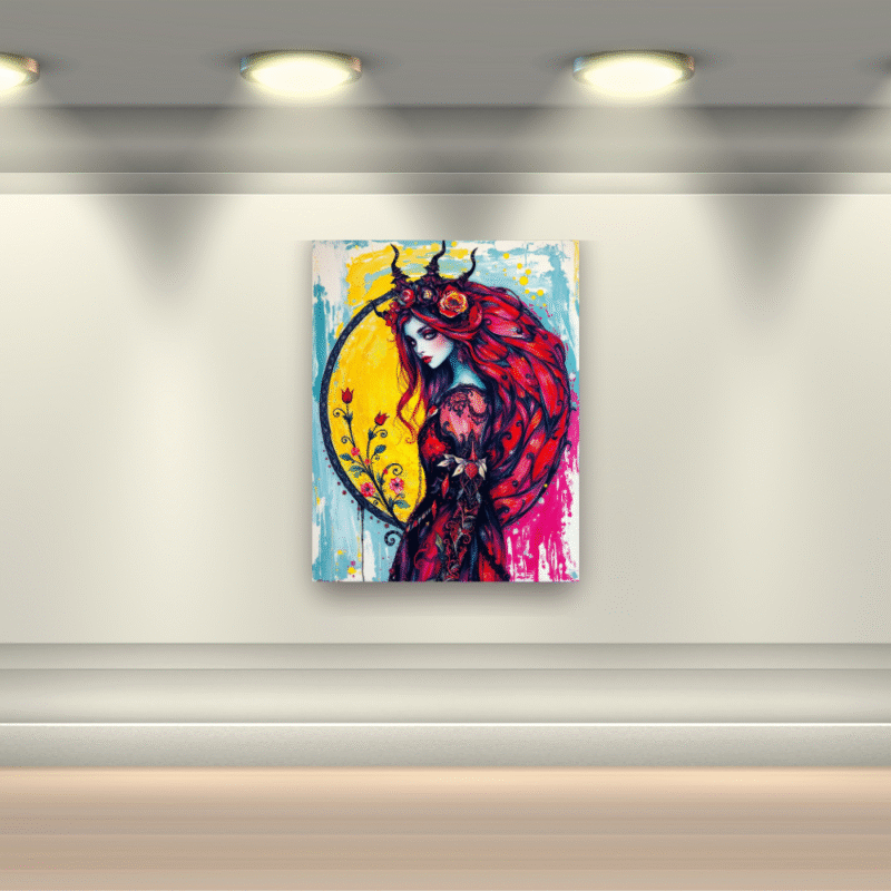 The Crowned Flame - Neo Symbolist Canvas Wall Art - Image 6